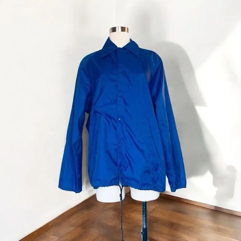 Vintage VTG High Sierra Casino Poker Blue Windbreaker Jacket Large